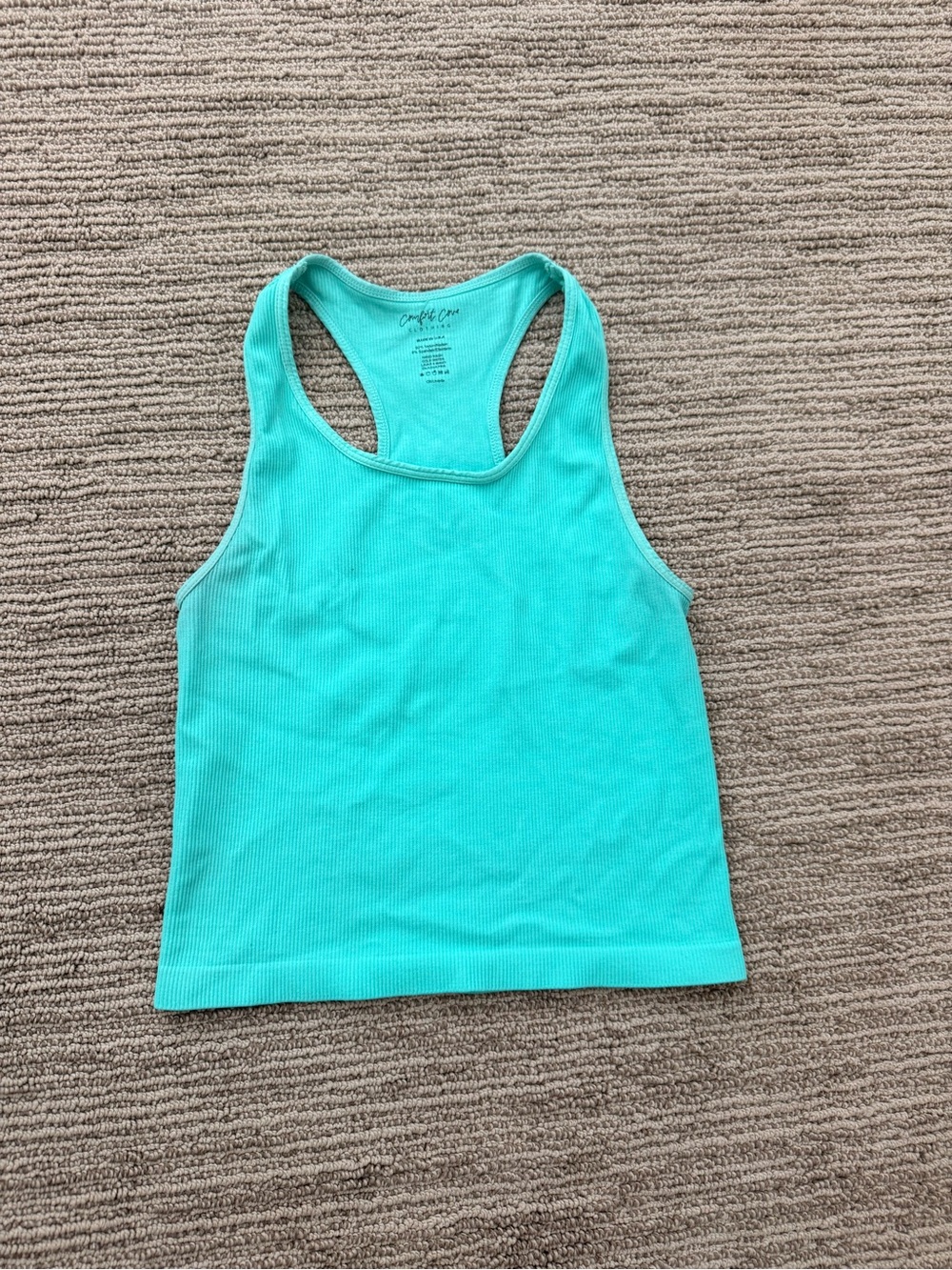 Comfort Code Teal Ribbed Racerback Tank Top